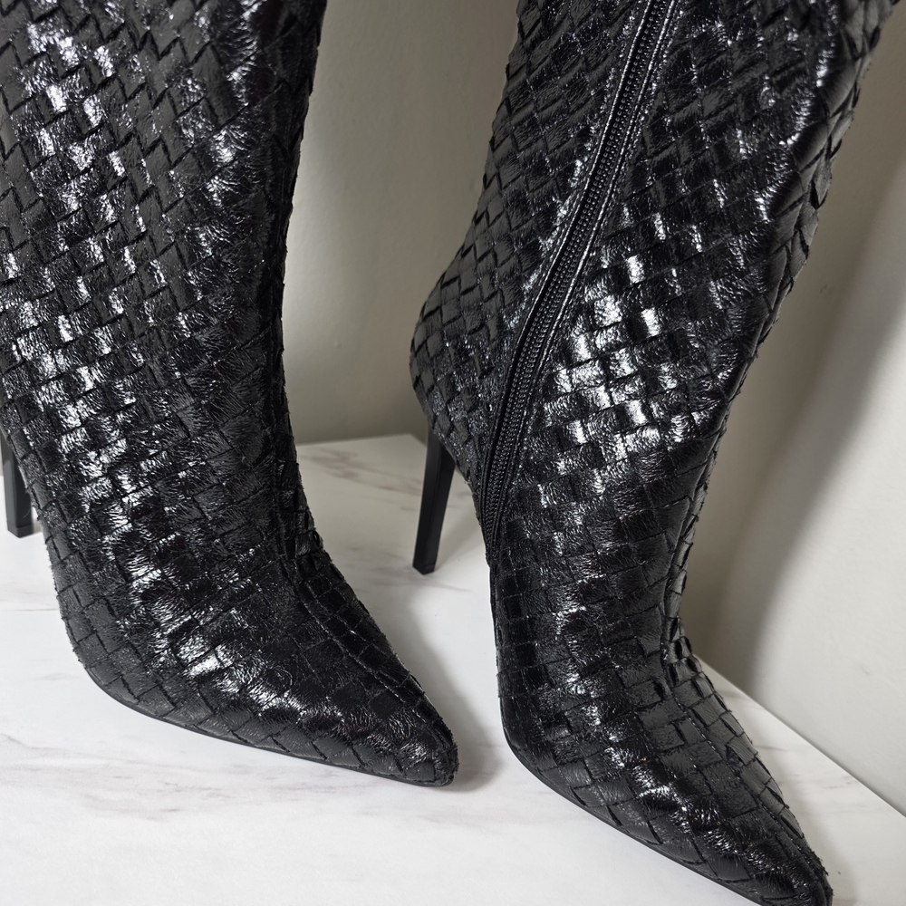 INC International Concepts Savonia Knee High Boots Black Stiletto 7.5M $198 - Picture 7 of 7